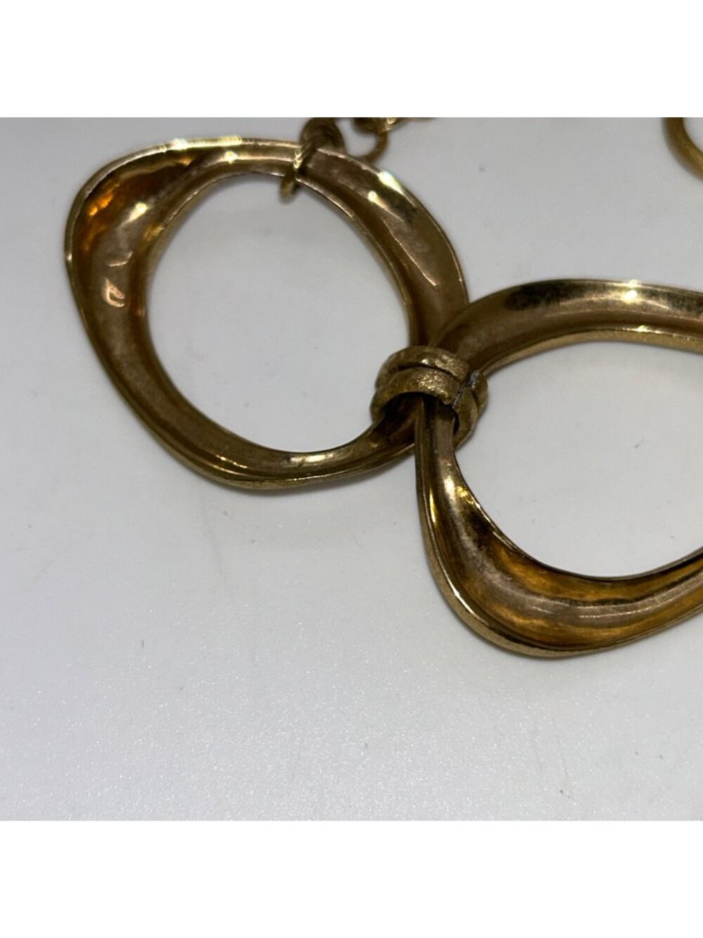 Rivka Friedman Brushed Gold-tone Oval Link Bracelet Clad Textured Statement - Picture 8 of 14
